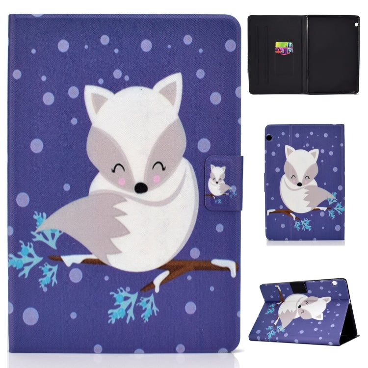 Purple fox folio tablet case with pen slot and card holder, sleep cover