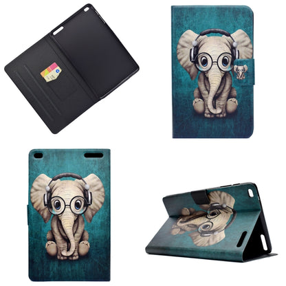 Astronaut elephant folio tablet case with pen slot, card holder, and sleep cover (teal)