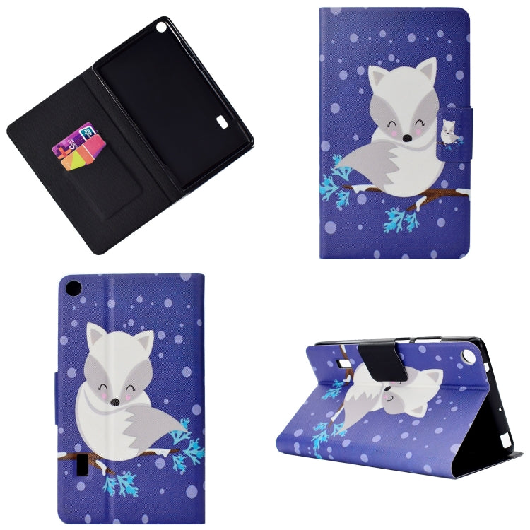 Fox folio tablet case with pen slot, card holder, and sleep cover (purple), side flip