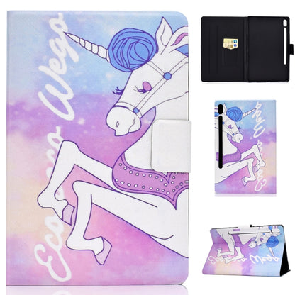 Tablet case with unicorn design, folding cover, and pen holder with sleep function