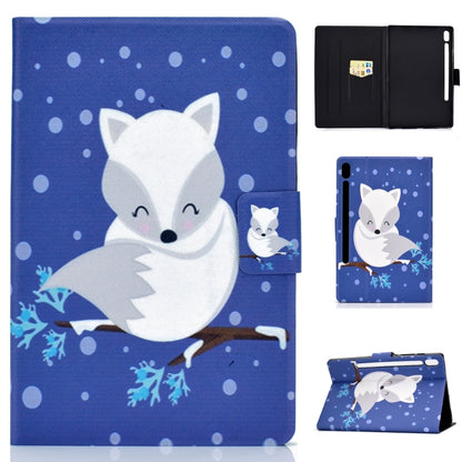 Purple fox folio tablet case with pen slot, card holder, and sleep cover, open view