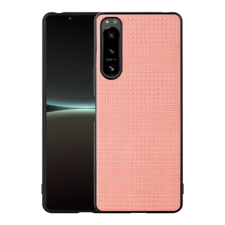 Pink shockproof phone case with textured back and camera cutout