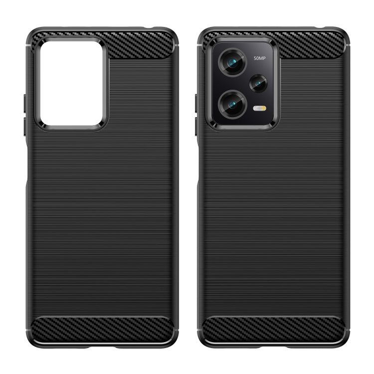 Dual-view brushed TPU phone case with carbon-fiber corners and camera cutout
