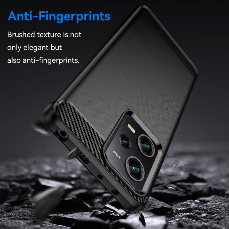 Brushed TPU phone case with carbon-fiber side texture and dual camera opening