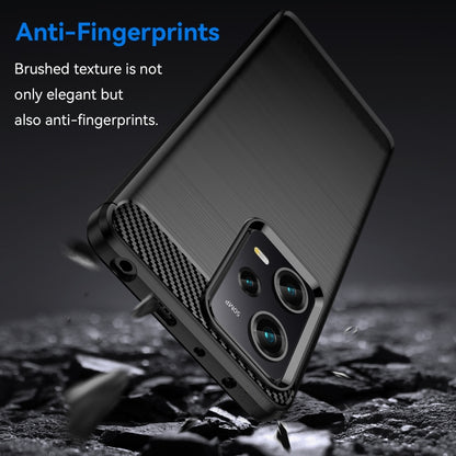 Brushed TPU phone case with carbon-fiber side texture and dual camera opening