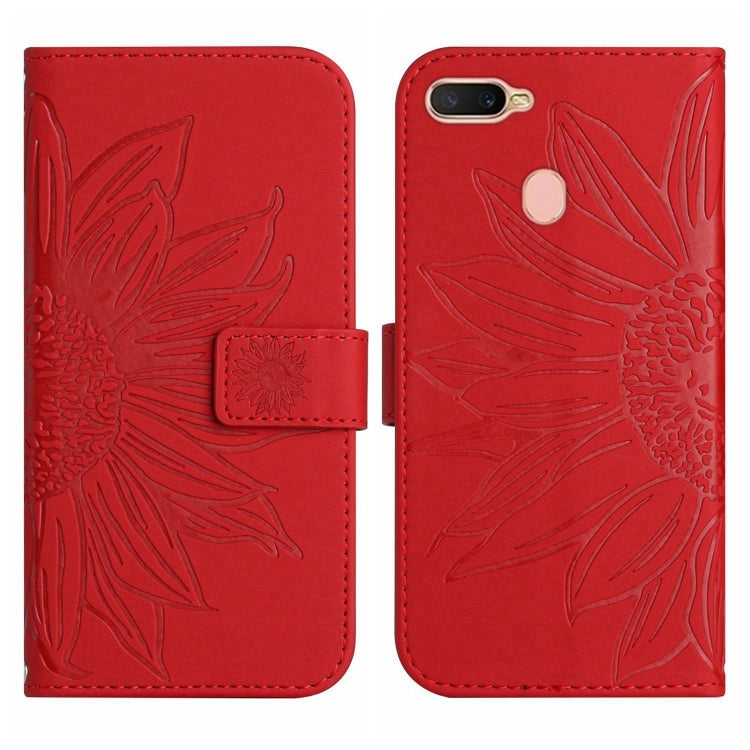 Skin Feel Sun Flower Pattern Flip Leather Phone Case with Lanyard, For OPPO A7/A12, For OPPO A8/A31, For OPPO A9 2020/A5 2020, For OPPO A15/A15S, For OPPO A52/A72/A92, For OPPO A53 4G/A32/A33 2020/A53S, For OPPO A54 4G/A16 4G                           ...
