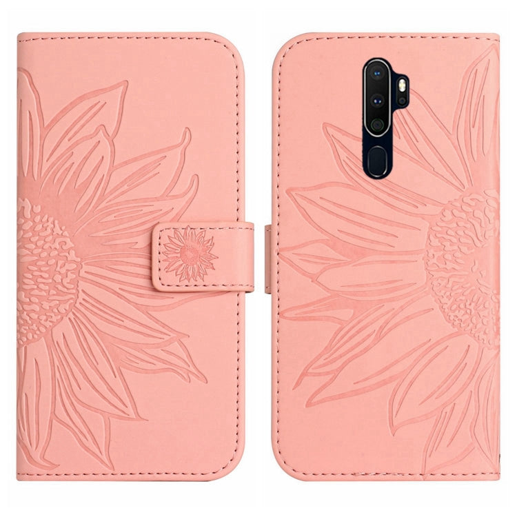Skin Feel Sun Flower Pattern Flip Leather Phone Case with Lanyard, For OPPO A7/A12, For OPPO A8/A31, For OPPO A9 2020/A5 2020, For OPPO A15/A15S, For OPPO A52/A72/A92, For OPPO A53 4G/A32/A33 2020/A53S, For OPPO A54 4G/A16 4G                           ...