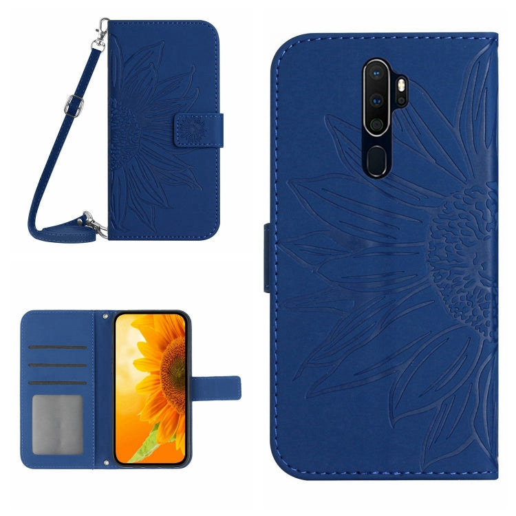 Skin Feel Sun Flower Pattern Flip Leather Phone Case with Lanyard, For OPPO A7/A12, For OPPO A8/A31, For OPPO A9 2020/A5 2020, For OPPO A15/A15S, For OPPO A52/A72/A92, For OPPO A53 4G/A32/A33 2020/A53S, For OPPO A54 4G/A16 4G                           ...