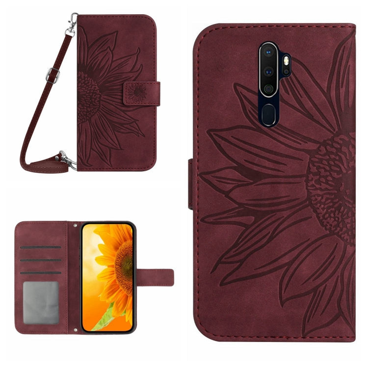 Skin Feel Sun Flower Pattern Flip Leather Phone Case with Lanyard, For OPPO A7/A12, For OPPO A8/A31, For OPPO A9 2020/A5 2020, For OPPO A15/A15S, For OPPO A52/A72/A92, For OPPO A53 4G/A32/A33 2020/A53S, For OPPO A54 4G/A16 4G                           ...