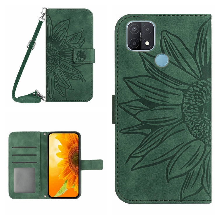 Skin Feel Sun Flower Pattern Flip Leather Phone Case with Lanyard, For OPPO A7/A12, For OPPO A8/A31, For OPPO A9 2020/A5 2020, For OPPO A15/A15S, For OPPO A52/A72/A92, For OPPO A53 4G/A32/A33 2020/A53S, For OPPO A54 4G/A16 4G                           ...