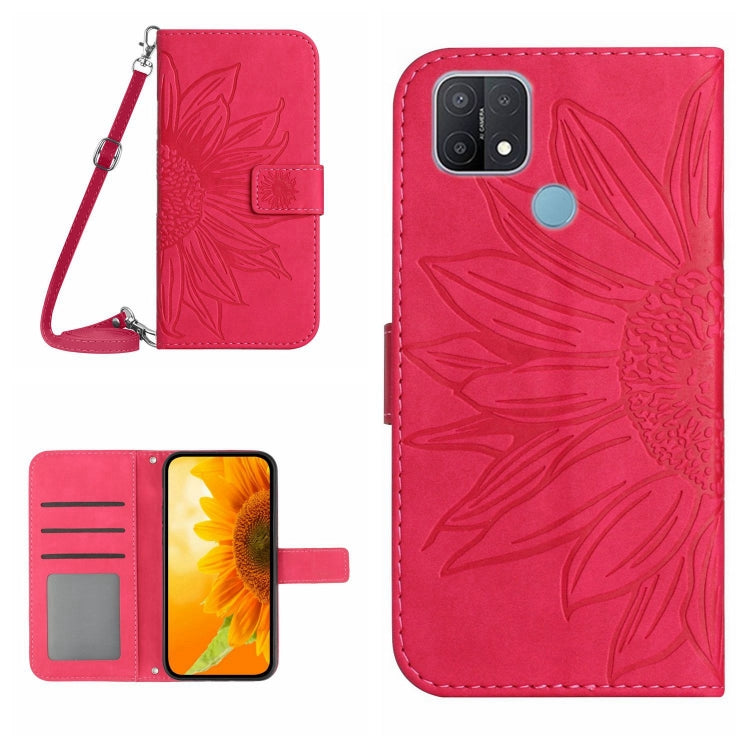 Skin Feel Sun Flower Pattern Flip Leather Phone Case with Lanyard, For OPPO A7/A12, For OPPO A8/A31, For OPPO A9 2020/A5 2020, For OPPO A15/A15S, For OPPO A52/A72/A92, For OPPO A53 4G/A32/A33 2020/A53S, For OPPO A54 4G/A16 4G                           ...