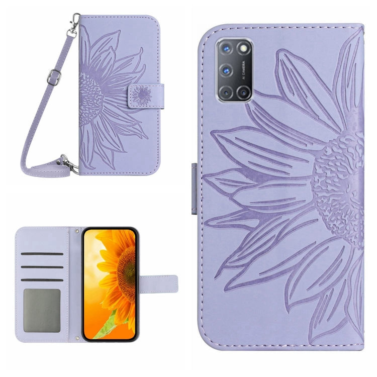 Skin Feel Sun Flower Pattern Flip Leather Phone Case with Lanyard, For OPPO A7/A12, For OPPO A8/A31, For OPPO A9 2020/A5 2020, For OPPO A15/A15S, For OPPO A52/A72/A92, For OPPO A53 4G/A32/A33 2020/A53S, For OPPO A54 4G/A16 4G                           ...