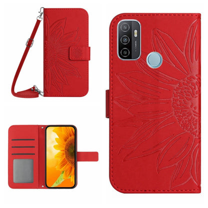 Skin Feel Sun Flower Pattern Flip Leather Phone Case with Lanyard, For OPPO A7/A12, For OPPO A8/A31, For OPPO A9 2020/A5 2020, For OPPO A15/A15S, For OPPO A52/A72/A92, For OPPO A53 4G/A32/A33 2020/A53S, For OPPO A54 4G/A16 4G                           ...