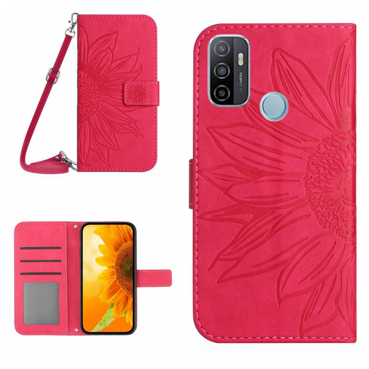 Skin Feel Sun Flower Pattern Flip Leather Phone Case with Lanyard, For OPPO A7/A12, For OPPO A8/A31, For OPPO A9 2020/A5 2020, For OPPO A15/A15S, For OPPO A52/A72/A92, For OPPO A53 4G/A32/A33 2020/A53S, For OPPO A54 4G/A16 4G                           ...