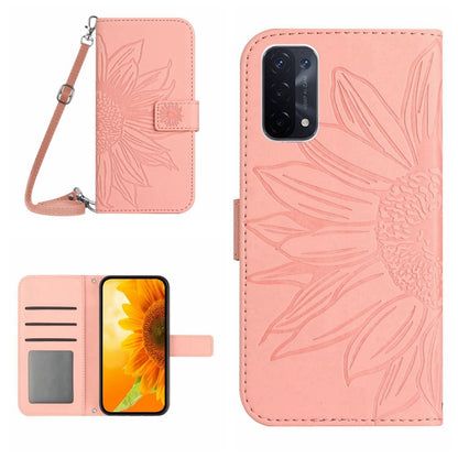 Skin Feel Sun Flower Pattern Flip Leather Phone Case with Lanyard, For OPPO A7/A12, For OPPO A8/A31, For OPPO A9 2020/A5 2020, For OPPO A15/A15S, For OPPO A52/A72/A92, For OPPO A53 4G/A32/A33 2020/A53S, For OPPO A54 4G/A16 4G                           ...