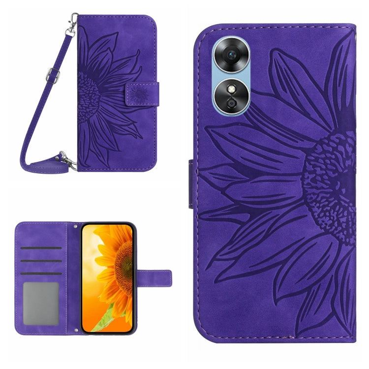 Skin Feel Sun Flower Pattern Flip Leather Phone Case with Lanyard, For OPPO A57 4G/A57 5G/A77 4G/A77 5G, For OPPO A73 4G, For OPPO A74 4G, For OPPO A91/Reno3 4G Global, For OPPO A17, For OPPO Reno2 Z/Reno2 F, For OPPO Reno3 Pro 5G/Find X2 Neo          ...