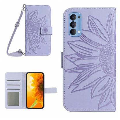 Skin Feel Sun Flower Pattern Flip Leather Phone Case with Lanyard, For OPPO A57 4G/A57 5G/A77 4G/A77 5G, For OPPO A73 4G, For OPPO A74 4G, For OPPO A91/Reno3 4G Global, For OPPO A17, For OPPO Reno2 Z/Reno2 F, For OPPO Reno3 Pro 5G/Find X2 Neo          ...