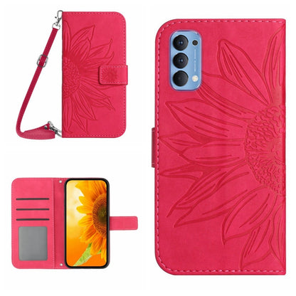 Skin Feel Sun Flower Pattern Flip Leather Phone Case with Lanyard, For OPPO A57 4G/A57 5G/A77 4G/A77 5G, For OPPO A73 4G, For OPPO A74 4G, For OPPO A91/Reno3 4G Global, For OPPO A17, For OPPO Reno2 Z/Reno2 F, For OPPO Reno3 Pro 5G/Find X2 Neo          ...