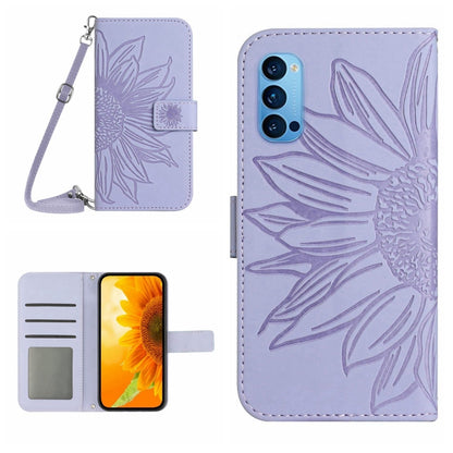 Skin Feel Sun Flower Pattern Flip Leather Phone Case with Lanyard, For OPPO Reno4 Pro 5G, For OPPO Reno4 Z 5G/A92S, For OPPO Reno5 4G, For OPPO Reno5 5G/Find X3 Lite, For OPPO Reno5 Lite/A94 4G, For OPPO Reno5 Pro 5G, For OPPO Reno5 Z/A94 5G/A95 5G    ...