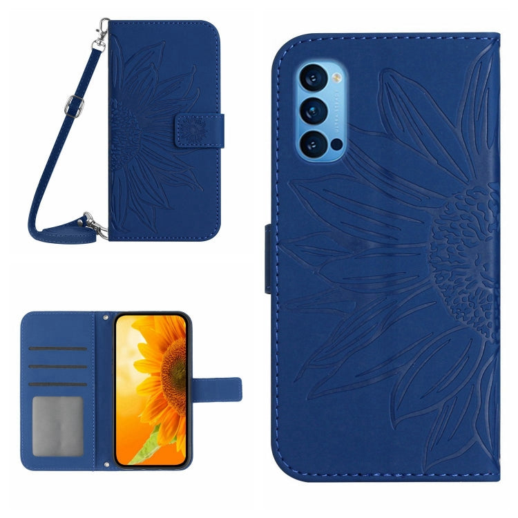 Skin Feel Sun Flower Pattern Flip Leather Phone Case with Lanyard, For OPPO Reno4 Pro 5G, For OPPO Reno4 Z 5G/A92S, For OPPO Reno5 4G, For OPPO Reno5 5G/Find X3 Lite, For OPPO Reno5 Lite/A94 4G, For OPPO Reno5 Pro 5G, For OPPO Reno5 Z/A94 5G/A95 5G    ...