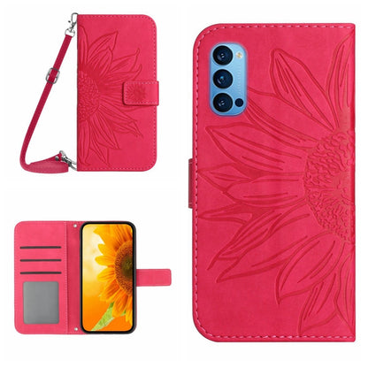 Skin Feel Sun Flower Pattern Flip Leather Phone Case with Lanyard, For OPPO Reno4 Pro 5G, For OPPO Reno4 Z 5G/A92S, For OPPO Reno5 4G, For OPPO Reno5 5G/Find X3 Lite, For OPPO Reno5 Lite/A94 4G, For OPPO Reno5 Pro 5G, For OPPO Reno5 Z/A94 5G/A95 5G    ...
