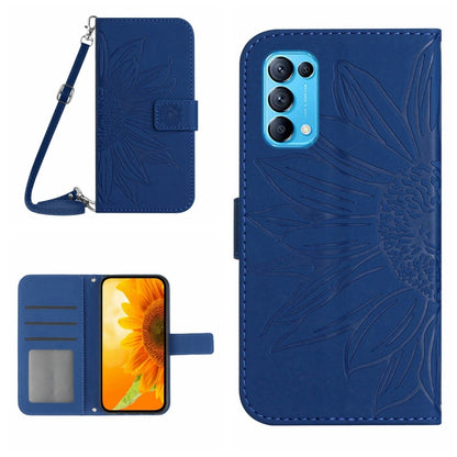 Skin Feel Sun Flower Pattern Flip Leather Phone Case with Lanyard, For OPPO Reno4 Pro 5G, For OPPO Reno4 Z 5G/A92S, For OPPO Reno5 4G, For OPPO Reno5 5G/Find X3 Lite, For OPPO Reno5 Lite/A94 4G, For OPPO Reno5 Pro 5G, For OPPO Reno5 Z/A94 5G/A95 5G    ...