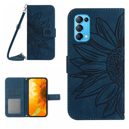 Skin Feel Sun Flower Pattern Flip Leather Phone Case with Lanyard, For OPPO Reno4 Pro 5G, For OPPO Reno4 Z 5G/A92S, For OPPO Reno5 4G, For OPPO Reno5 5G/Find X3 Lite, For OPPO Reno5 Lite/A94 4G, For OPPO Reno5 Pro 5G, For OPPO Reno5 Z/A94 5G/A95 5G    ...