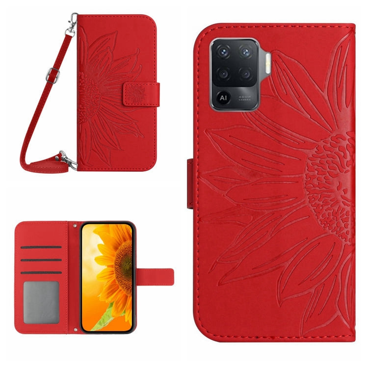 Skin Feel Sun Flower Pattern Flip Leather Phone Case with Lanyard, For OPPO Reno4 Pro 5G, For OPPO Reno4 Z 5G/A92S, For OPPO Reno5 4G, For OPPO Reno5 5G/Find X3 Lite, For OPPO Reno5 Lite/A94 4G, For OPPO Reno5 Pro 5G, For OPPO Reno5 Z/A94 5G/A95 5G    ...