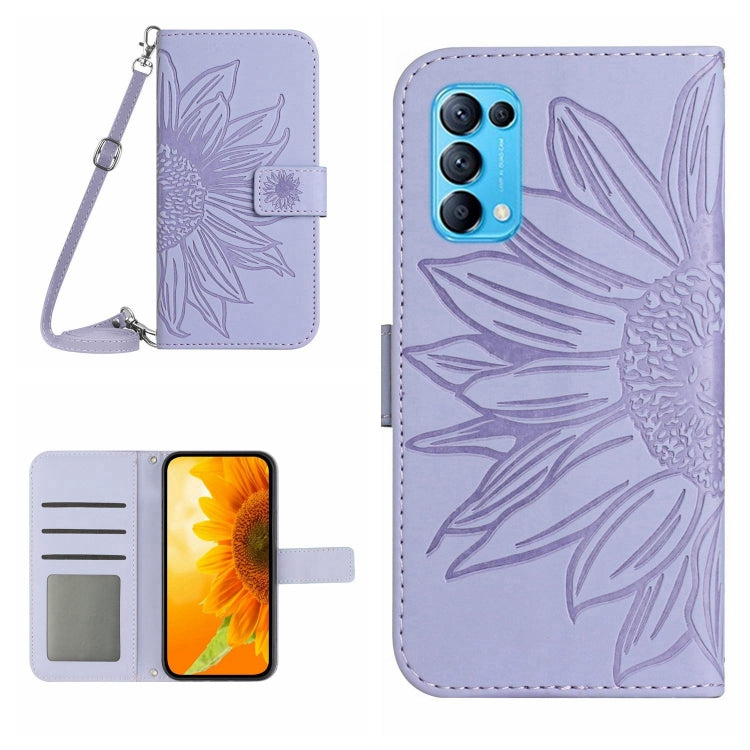 Skin Feel Sun Flower Pattern Flip Leather Phone Case with Lanyard, For OPPO Reno4 Pro 5G, For OPPO Reno4 Z 5G/A92S, For OPPO Reno5 4G, For OPPO Reno5 5G/Find X3 Lite, For OPPO Reno5 Lite/A94 4G, For OPPO Reno5 Pro 5G, For OPPO Reno5 Z/A94 5G/A95 5G    ...