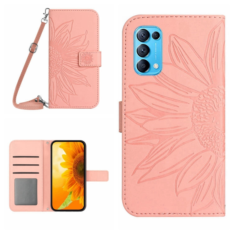 Skin Feel Sun Flower Pattern Flip Leather Phone Case with Lanyard, For OPPO Reno4 Pro 5G, For OPPO Reno4 Z 5G/A92S, For OPPO Reno5 4G, For OPPO Reno5 5G/Find X3 Lite, For OPPO Reno5 Lite/A94 4G, For OPPO Reno5 Pro 5G, For OPPO Reno5 Z/A94 5G/A95 5G    ...