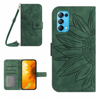 Skin Feel Sun Flower Pattern Flip Leather Phone Case with Lanyard, For OPPO Reno4 Pro 5G, For OPPO Reno4 Z 5G/A92S, For OPPO Reno5 4G, For OPPO Reno5 5G/Find X3 Lite, For OPPO Reno5 Lite/A94 4G, For OPPO Reno5 Pro 5G, For OPPO Reno5 Z/A94 5G/A95 5G    ...