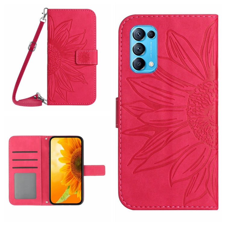 Skin Feel Sun Flower Pattern Flip Leather Phone Case with Lanyard, For OPPO Reno4 Pro 5G, For OPPO Reno4 Z 5G/A92S, For OPPO Reno5 4G, For OPPO Reno5 5G/Find X3 Lite, For OPPO Reno5 Lite/A94 4G, For OPPO Reno5 Pro 5G, For OPPO Reno5 Z/A94 5G/A95 5G    ...