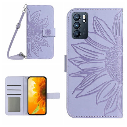 Skin Feel Sun Flower Pattern Flip Leather Phone Case with Lanyard, For OPPO Reno4 Pro 5G, For OPPO Reno4 Z 5G/A92S, For OPPO Reno5 4G, For OPPO Reno5 5G/Find X3 Lite, For OPPO Reno5 Lite/A94 4G, For OPPO Reno5 Pro 5G, For OPPO Reno5 Z/A94 5G/A95 5G    ...