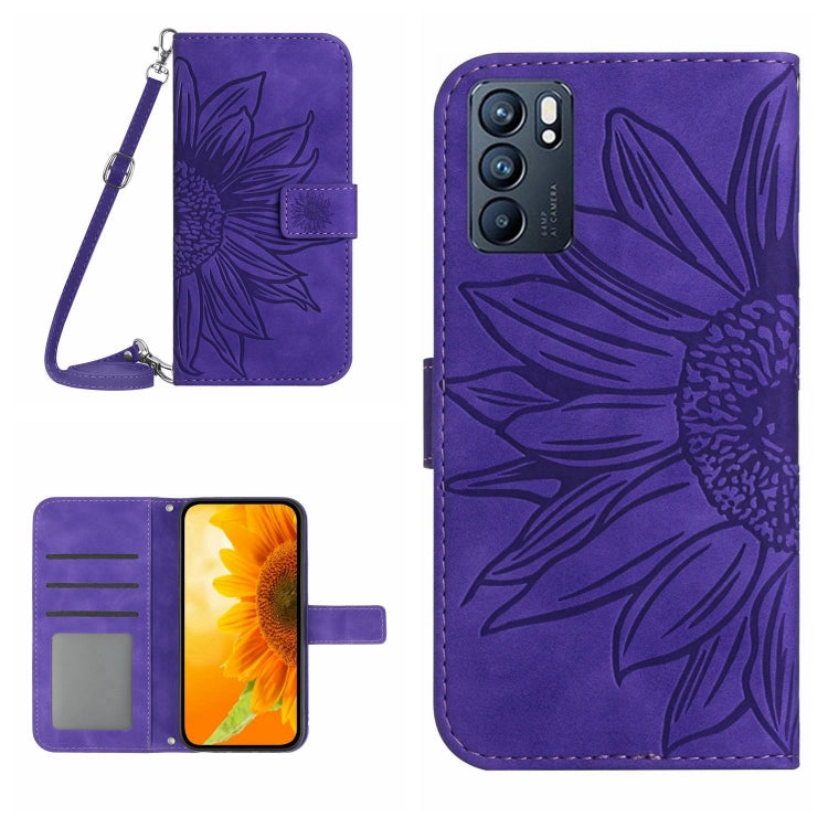 Skin Feel Sun Flower Pattern Flip Leather Phone Case with Lanyard, For OPPO Reno4 Pro 5G, For OPPO Reno4 Z 5G/A92S, For OPPO Reno5 4G, For OPPO Reno5 5G/Find X3 Lite, For OPPO Reno5 Lite/A94 4G, For OPPO Reno5 Pro 5G, For OPPO Reno5 Z/A94 5G/A95 5G    ...