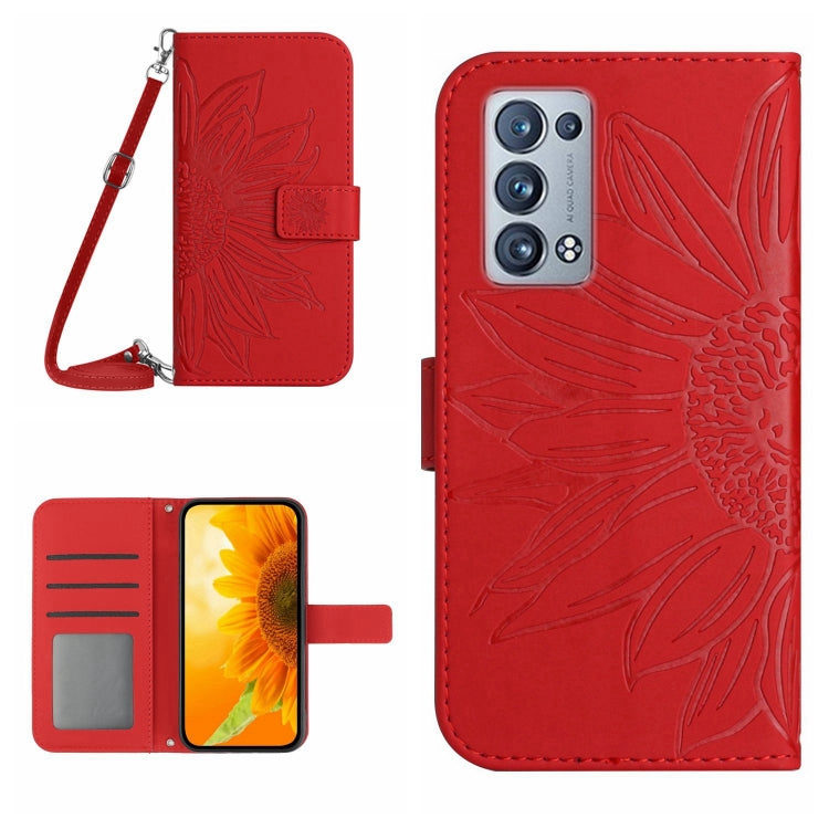 Skin Feel Sun Flower Pattern Flip Leather Phone Case with Lanyard, For OPPO Reno4 Pro 5G, For OPPO Reno4 Z 5G/A92S, For OPPO Reno5 4G, For OPPO Reno5 5G/Find X3 Lite, For OPPO Reno5 Lite/A94 4G, For OPPO Reno5 Pro 5G, For OPPO Reno5 Z/A94 5G/A95 5G    ...