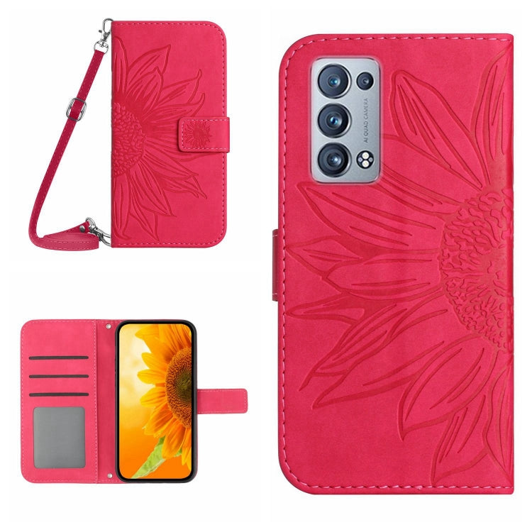 Skin Feel Sun Flower Pattern Flip Leather Phone Case with Lanyard, For OPPO Reno4 Pro 5G, For OPPO Reno4 Z 5G/A92S, For OPPO Reno5 4G, For OPPO Reno5 5G/Find X3 Lite, For OPPO Reno5 Lite/A94 4G, For OPPO Reno5 Pro 5G, For OPPO Reno5 Z/A94 5G/A95 5G    ...