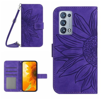 Skin Feel Sun Flower Pattern Flip Leather Phone Case with Lanyard, For OPPO Reno4 Pro 5G, For OPPO Reno4 Z 5G/A92S, For OPPO Reno5 4G, For OPPO Reno5 5G/Find X3 Lite, For OPPO Reno5 Lite/A94 4G, For OPPO Reno5 Pro 5G, For OPPO Reno5 Z/A94 5G/A95 5G    ...