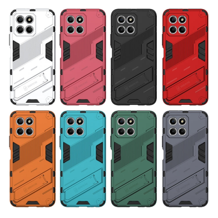 Punk armor phone case with holder, multi-color rugged PC TPU styles with camera cutouts