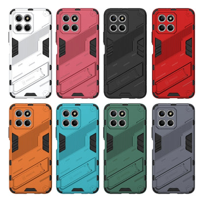 Punk armor phone case with holder, multi-color rugged PC TPU styles with camera cutouts