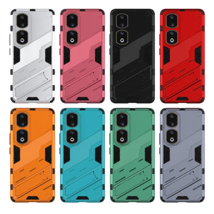 Assorted punk armor phone cases in multiple colors, rugged PC TPU shell design