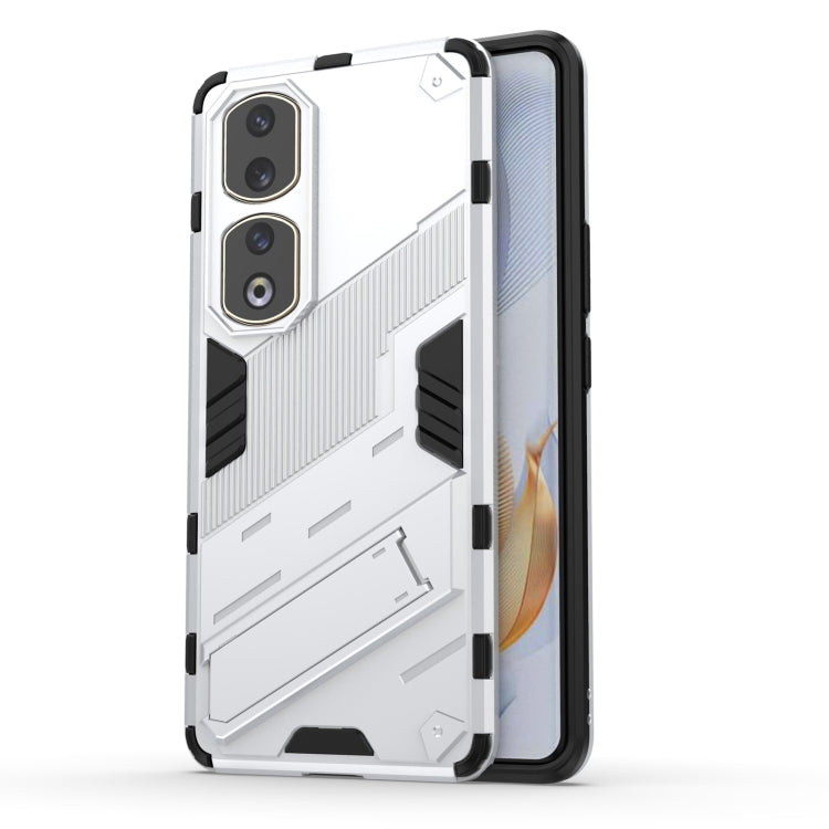 White rugged phone case with shockproof armor design and dual camera cutouts