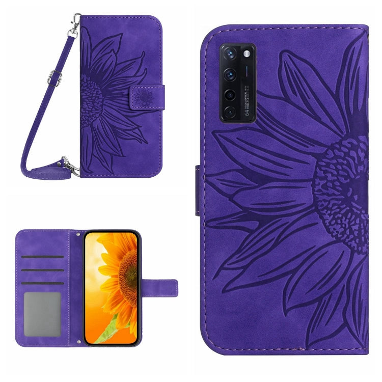 Skin Feel Sun Flower Pattern Flip Leather Phone Case with Lanyard, For ZTE Axon 20 4G/20 5G, For ZTE Axon 30 5G, For ZTE Blade A31, For ZTE Blade A51/A7P, For ZTE Blade A71, For ZTE Blade L210, For ZTE Blade V30, For ZTE Blade V30 Vita                 ...
