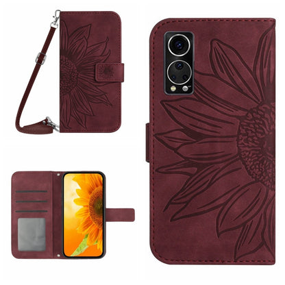 Skin Feel Sun Flower Pattern Flip Leather Phone Case with Lanyard, For ZTE Axon 20 4G/20 5G, For ZTE Axon 30 5G, For ZTE Blade A31, For ZTE Blade A51/A7P, For ZTE Blade A71, For ZTE Blade L210, For ZTE Blade V30, For ZTE Blade V30 Vita                 ...