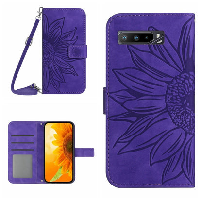 Skin Feel Sun Flower Pattern Flip Leather Phone Case with Lanyard, For ZTE Blade V40 Vita / A72, For ZTE Libero 5G, For ZTE Libero 5G II A103ZT Japan Edition, For Asus ROG Phone 3 ZS661KS, For Asus ROG Phone 5 ZS673KS, For Asus ROG Phone 6             ...
