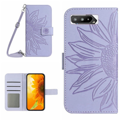 Skin Feel Sun Flower Pattern Flip Leather Phone Case with Lanyard, For ZTE Blade V40 Vita / A72, For ZTE Libero 5G, For ZTE Libero 5G II A103ZT Japan Edition, For Asus ROG Phone 3 ZS661KS, For Asus ROG Phone 5 ZS673KS, For Asus ROG Phone 6             ...
