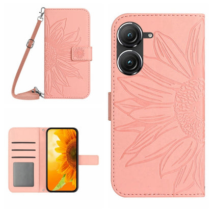 Skin Feel Sun Flower Pattern Flip Leather Phone Case with Lanyard, For ZTE Blade V40 Vita / A72, For ZTE Libero 5G, For ZTE Libero 5G II A103ZT Japan Edition, For Asus ROG Phone 3 ZS661KS, For Asus ROG Phone 5 ZS673KS, For Asus ROG Phone 6             ...
