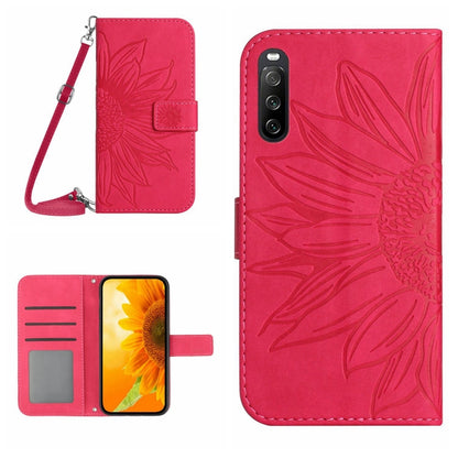 Skin Feel Sun Flower Pattern Flip Leather Phone Case with Lanyard, For Sony Xperia 1 III, For Sony Xperia 1 IV, For Sony Xperia 5 III, For Sony Xperia 5 IV, For Sony Xperia 10 III/10 III Lite, For Sony Xperia 10 IV, For Sony Xperia ACE II              ...
