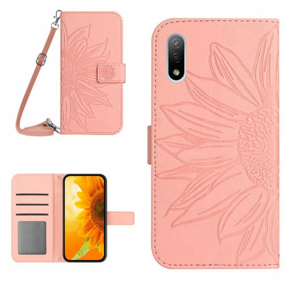 Skin Feel Sun Flower Pattern Flip Leather Phone Case with Lanyard, For Sony Xperia 1 III, For Sony Xperia 1 IV, For Sony Xperia 5 III, For Sony Xperia 5 IV, For Sony Xperia 10 III/10 III Lite, For Sony Xperia 10 IV, For Sony Xperia ACE II              ...