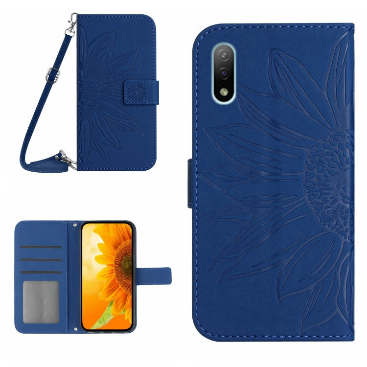 Skin Feel Sun Flower Pattern Flip Leather Phone Case with Lanyard, For Sony Xperia 1 III, For Sony Xperia 1 IV, For Sony Xperia 5 III, For Sony Xperia 5 IV, For Sony Xperia 10 III/10 III Lite, For Sony Xperia 10 IV, For Sony Xperia ACE II              ...