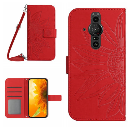 Skin Feel Sun Flower Pattern Flip Leather Phone Case with Lanyard, For Sony Xperia 1 III, For Sony Xperia 1 IV, For Sony Xperia 5 III, For Sony Xperia 5 IV, For Sony Xperia 10 III/10 III Lite, For Sony Xperia 10 IV, For Sony Xperia ACE II              ...